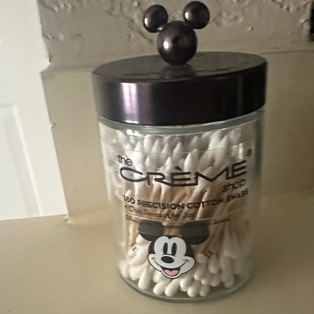 The Crème Shop Mickey Mouse Cotton Swabs Jar - Black